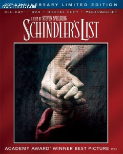 Schindler's List 20th Anniversary Limited Edition (Blu-ray + DVD + Digital Copy + UltraViolet) Cover