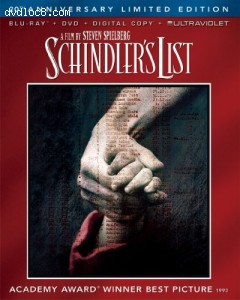 Schindler's List 20th Anniversary Limited Edition (Blu-ray + DVD + Digital Copy + UltraViolet) Cover Schindler's List 20th Anniversary Limited Edition (Blu-ray + DVD + Digital Copy + UltraViolet) Cover