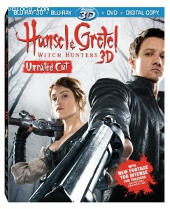 Hansel &amp; Gretel: Witch Hunters, Unrated Cut (Blu-ray 3D / Blu-ray / DVD / Digital Copy + UltraViolet) Cover