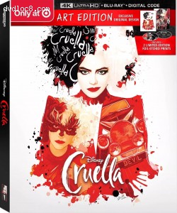 Cruella (Target Exclusive / Art Edition) [4K Ultra HD + Blu-ray + Digital] Cover