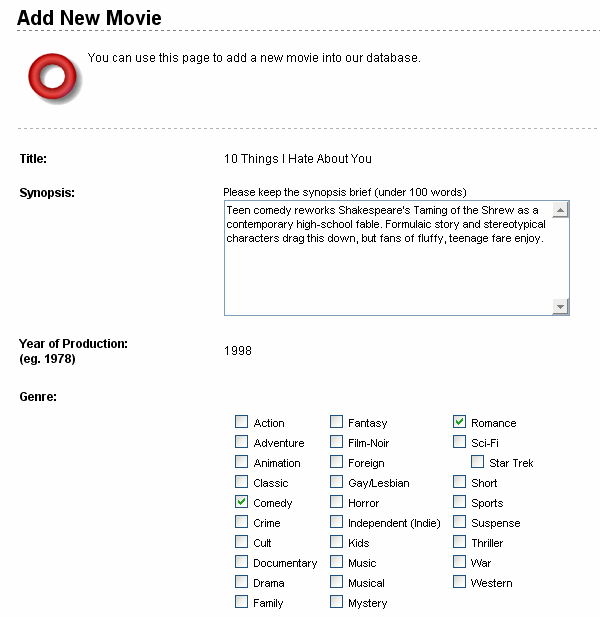 Add Movie Example